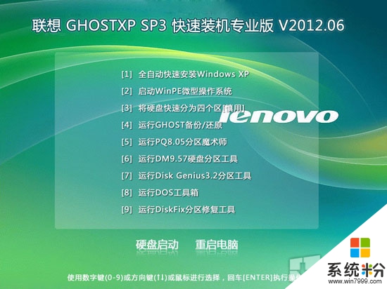 lenovo 联想 GHOST XP SP3 快速装机专业版 V2012.06
