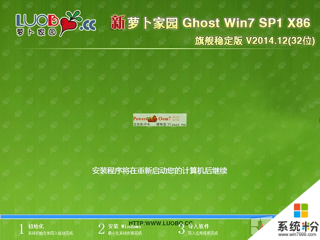 萝卜家园 GHOST WIN7 SP1 X86 旗舰稳定版 V2015.04(32位)
