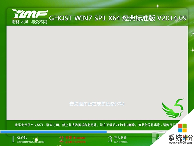 雨林木风 GHOST WIN7 SP1 X64 经典标准版 V2015