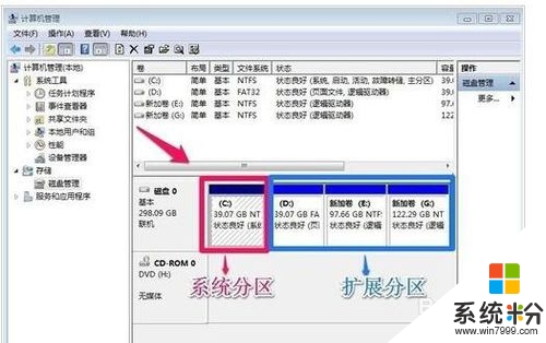 win7硬盘分区如何调整，步骤3