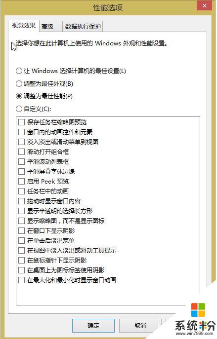 win8係統關閉視覺效果的方法