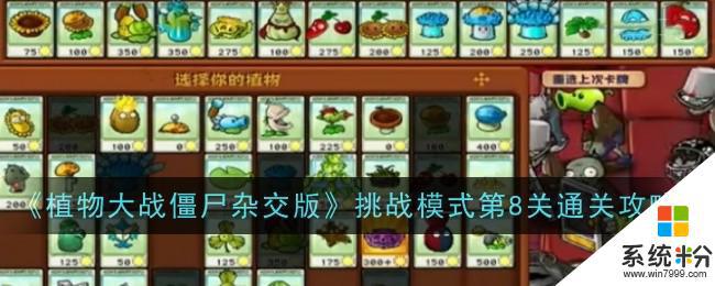 植物大战僵尸杂交版挑战模式第8关通关攻略