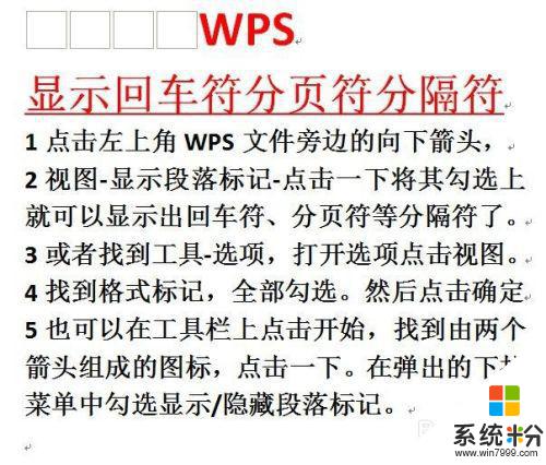 wps分隔符怎么显示出来 WPS怎样显示回车符和分页符