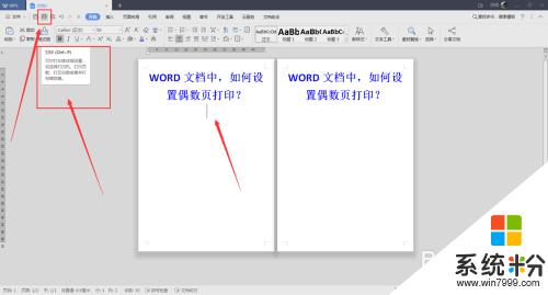 只打印偶数页怎么设置 Word文档如何选择打印偶数页