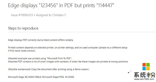 Win10 Edge现超崩溃BUG：PDF显示正常 打印后数字乱码(2)