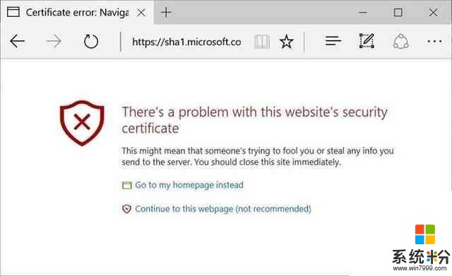 微软将推安全更新：SHA-1证书的网站访问提示屏蔽(2)