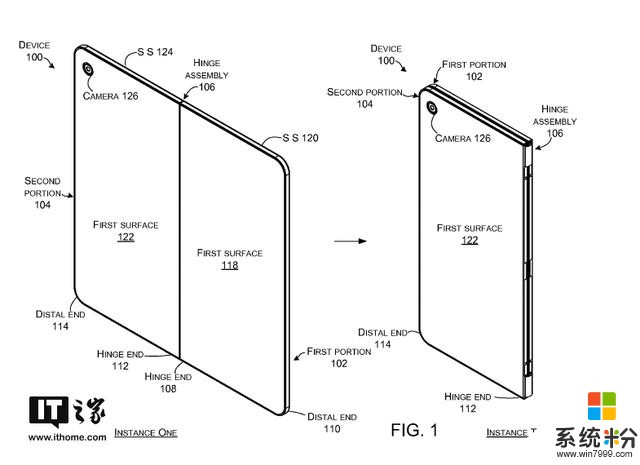 微软Surface Phone曝新专利：特色“铰链折叠板”(1)