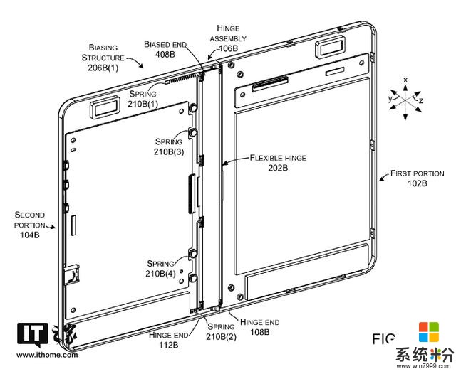 微软Surface Phone曝新专利：特色“铰链折叠板”(3)