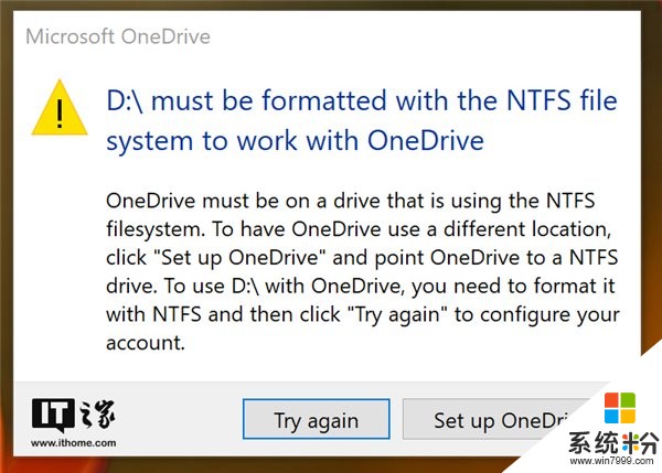 微软正式回应Win10 OneDrive封杀FAT32：同步出现警告提醒(1)