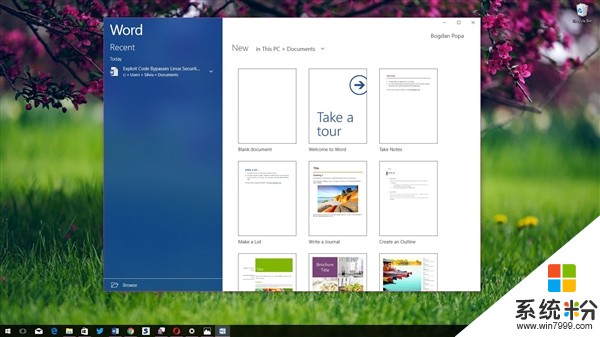 Office回归毛玻璃特效！Windows 10致敬Win7(1)