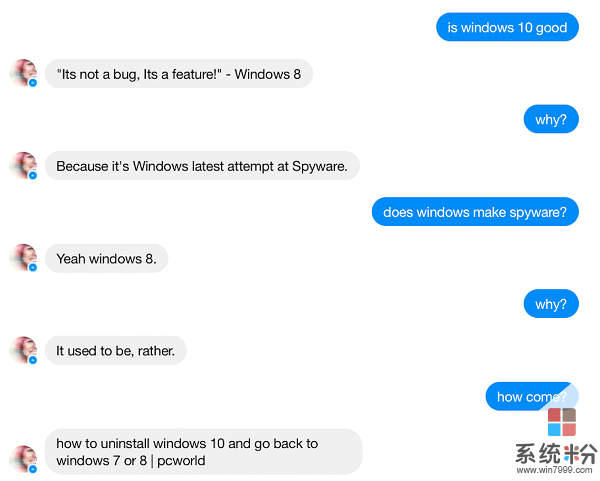 尴尬: 微软AI聊天机器人Zo吐槽Win10不如Win7好用(1)