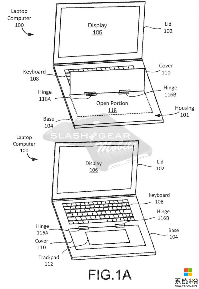 谷歌笔记本新专利：平板模式下磁性铰链可覆盖键盘(2)