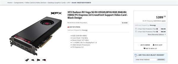 AMD Vega 56国外抢先上市：几乎瞬间就卖光了(4)