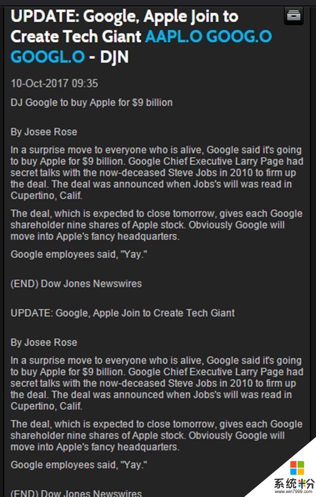 惊！谷歌90亿美元收购苹果？ 道琼斯公开道歉(2)
