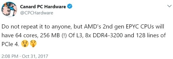 AMD第二代EPYC处理器曝光：64核、支持PCIe 4.0(2)