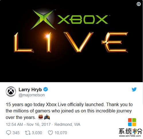 微软的Xbox Live网络服务本周迎来15周年 众元老级玩家晒贴祝福(1)