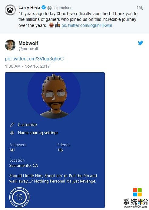 微软的Xbox Live网络服务本周迎来15周年 众元老级玩家晒贴祝福(2)