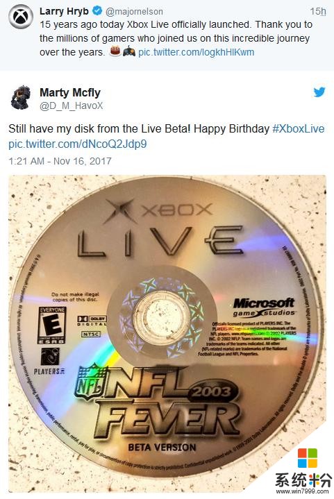 微软的Xbox Live网络服务本周迎来15周年 众元老级玩家晒贴祝福(6)