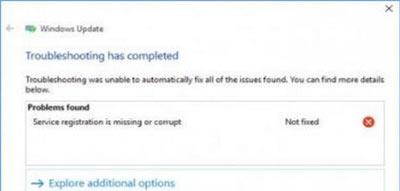 Win10係統疑難解答提示服務注冊缺失或已損壞的解決方法