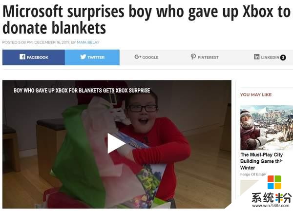 小学生用XboxOne换毛毯送流浪汉 微软知道后结局感人(1)