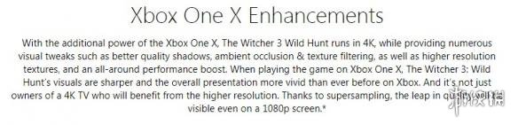 微软更新Xbox One X新信息 《巫师3: 狂猎》增强补丁即将到来(2)