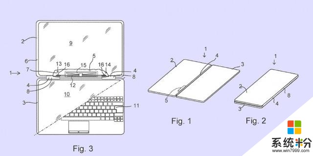 [圖]微軟新專利曝光：所研發的折疊手機具備觸覺反饋引擎(1)