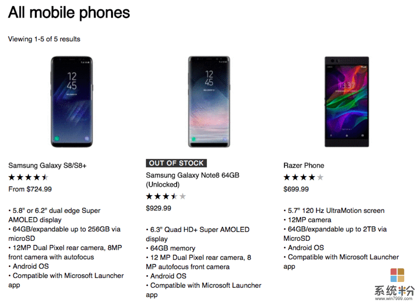 微软商店开始卖安卓手机了 数量比Windows Phone都多(2)