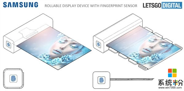 三星新屏幕专利曝光 可卷曲可指纹识别(1)