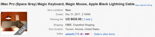 售价近万 iMac Pro配套太空灰键盘在eBay遭爆炒(2)