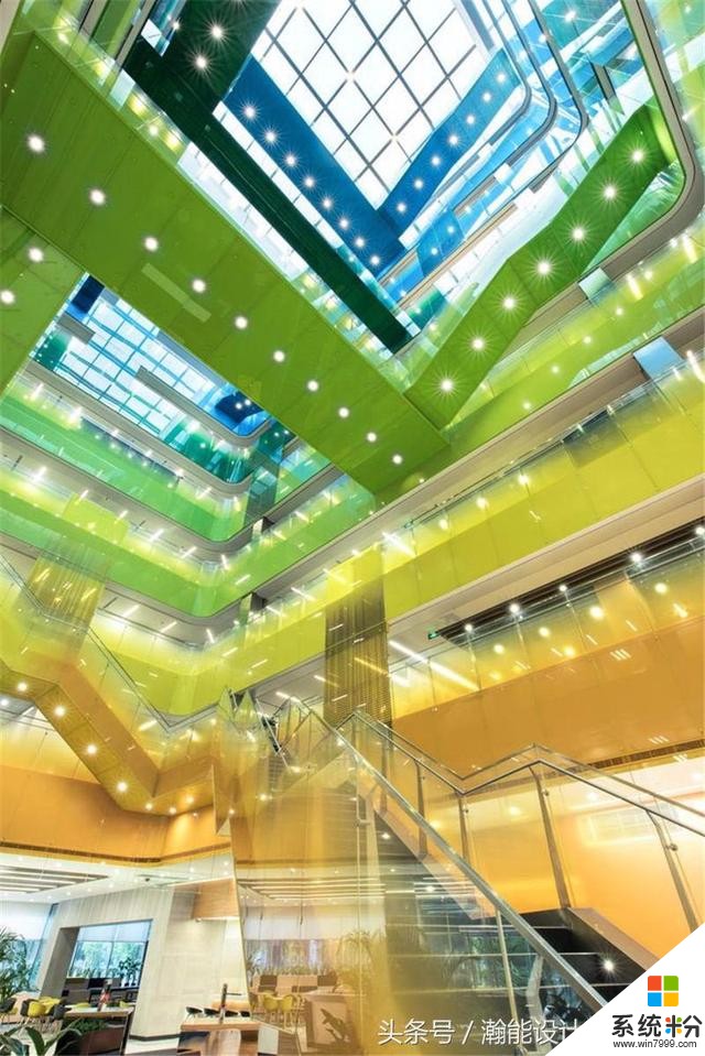 苏州微软研发中心，60种渐变色颠覆传统办公空间，科幻空间既视感(6)