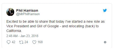前微软Xbox、索尼Playstation高管菲尔哈里森加入Google任公司副总监兼总经理(1)