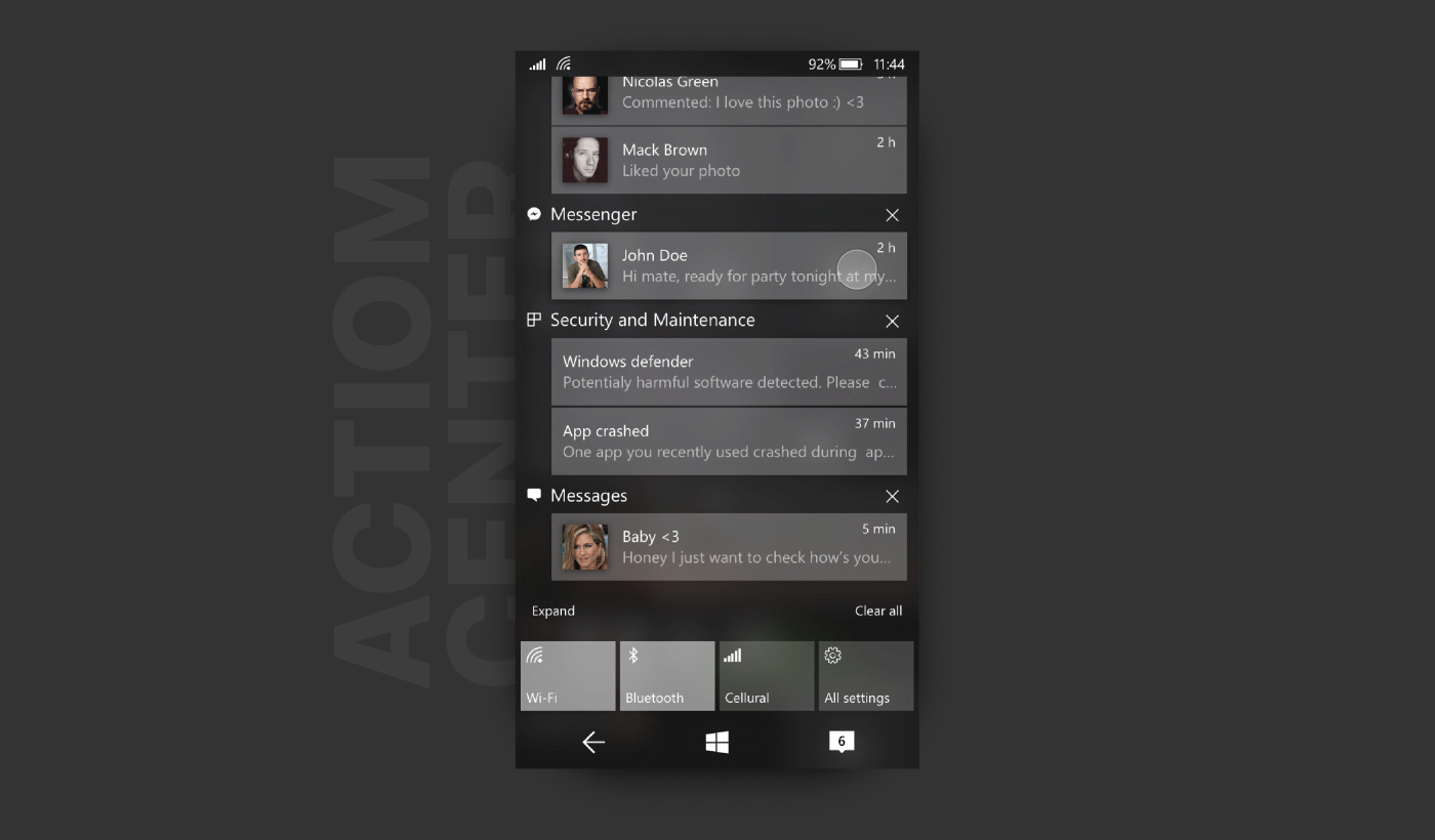 概念艺术家用Fluent Design重新设计Windows 10 Mobile(6)