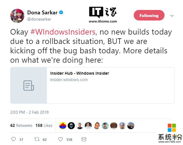 微软唐纳姐：今天无Windows 10 RS4新版推送，Bug大扫除继续(1)