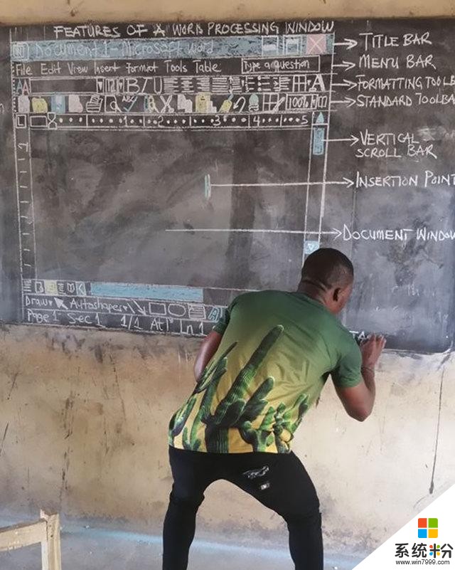 非洲教师没电脑也能上电脑课，从教精神感动微软将获赠一台真电脑(3)