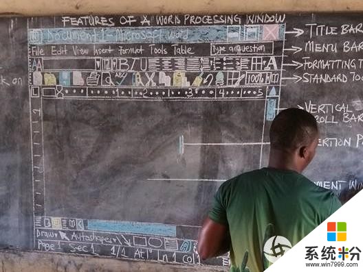 非洲老师6年粉笔手绘计算机课 微软看不下去伸出援手(1)