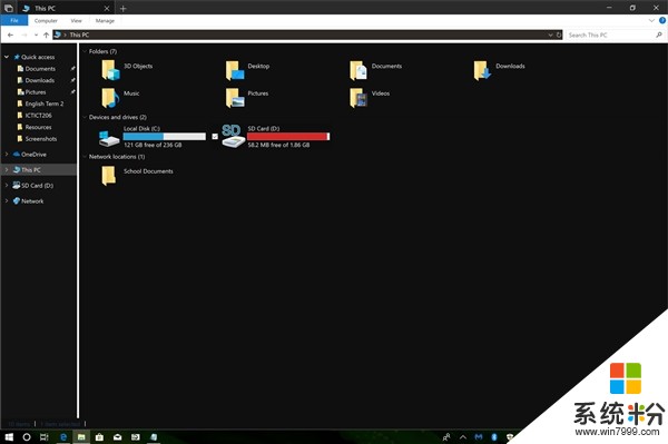 Windows 10資源管理器變黑了：有點辣眼睛(1)