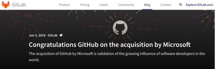 彭博社称微软已同意收购 GitHub GitLab 发文祝贺(2)