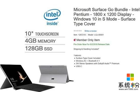 国外微软Surface Go上架新配置版本 售价549美元(1)