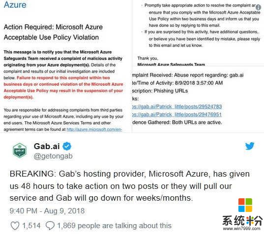 微软将可能要暂时停止为Gab提供托管服务！(1)
