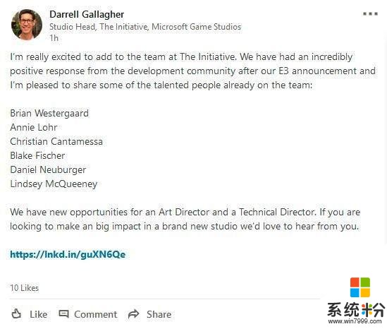 《战神4》制作人加盟！微软第一方工作室新成员公布(1)