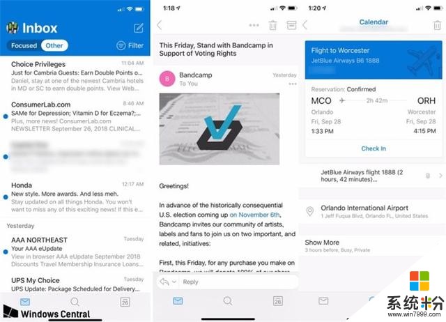 微软宣布Outlook iOS新版更新：全新视觉体验(1)