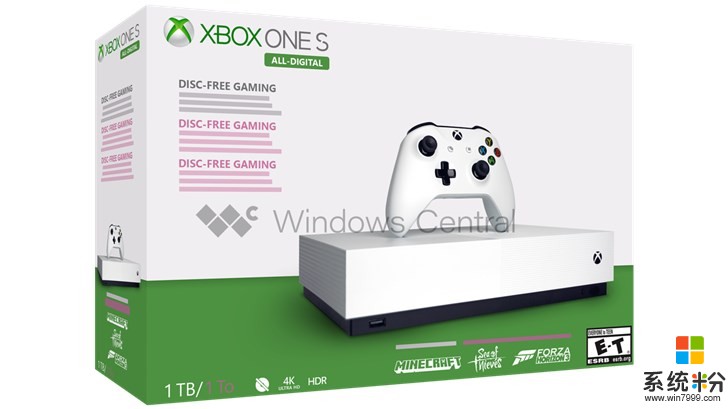 微软Xbox One S全数字版渲染图出炉，5月7日推出(1)