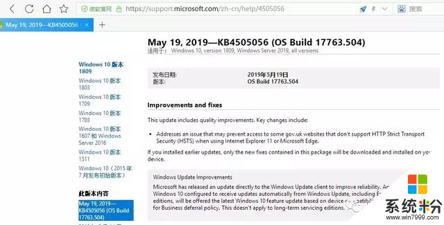 微软win10发布2019年05更新，修复基于HSTS协议的网站安全浏览(3)