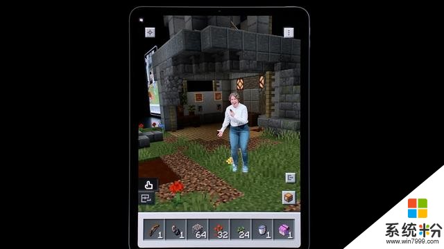 微软在苹果的WWDC演讲中演示MinecraftEarth游戏(4)