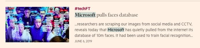 微軟悄然刪除全球最大人臉識別公開數據庫，含1000萬張照片(1)