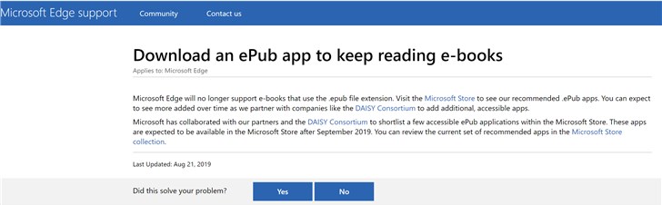 微軟宣布：Windows 10 Edge瀏覽器將停止支持ePub電子書(2)