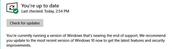 微软推送Windows 10 v1803版死亡通知 11月12日停止更新(1)