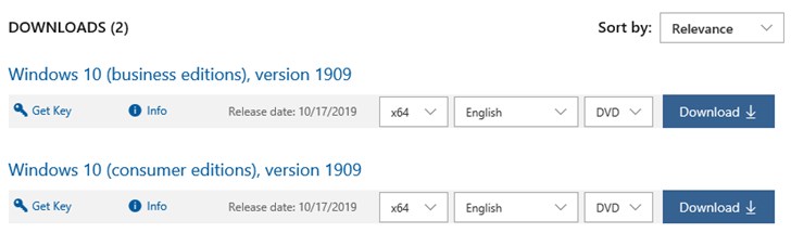 微软2019 Windows 10更新十一月版ISO镜像上线MSDN订阅(2)