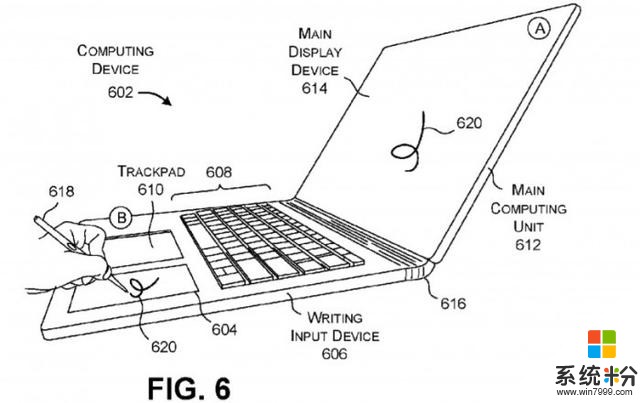 微软新专利曝光：SurfaceBook3将采用带键盘的可拆卸书写板(2)
