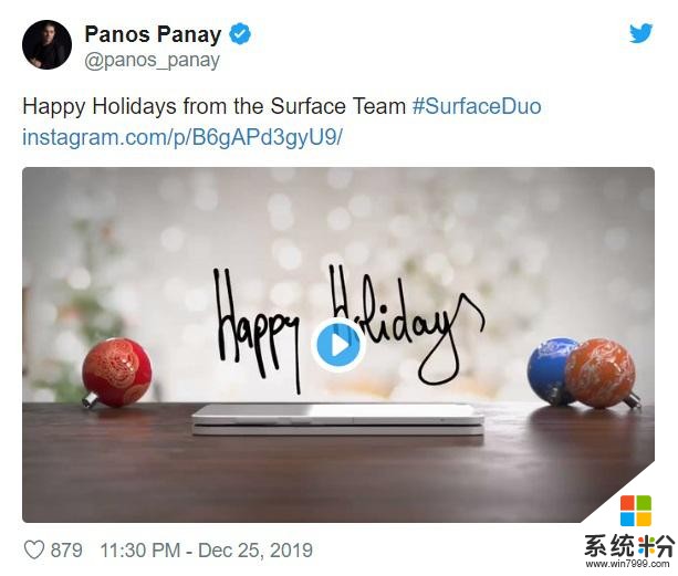 微软Surface之父发节日庆祝推文：暗示Surface Duo配AR/全息技术(1)